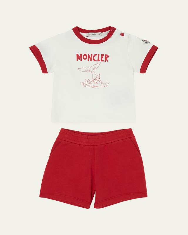Boy's Whale Tale Graphic T-Shirt and Shorts Set, Size 6M-3